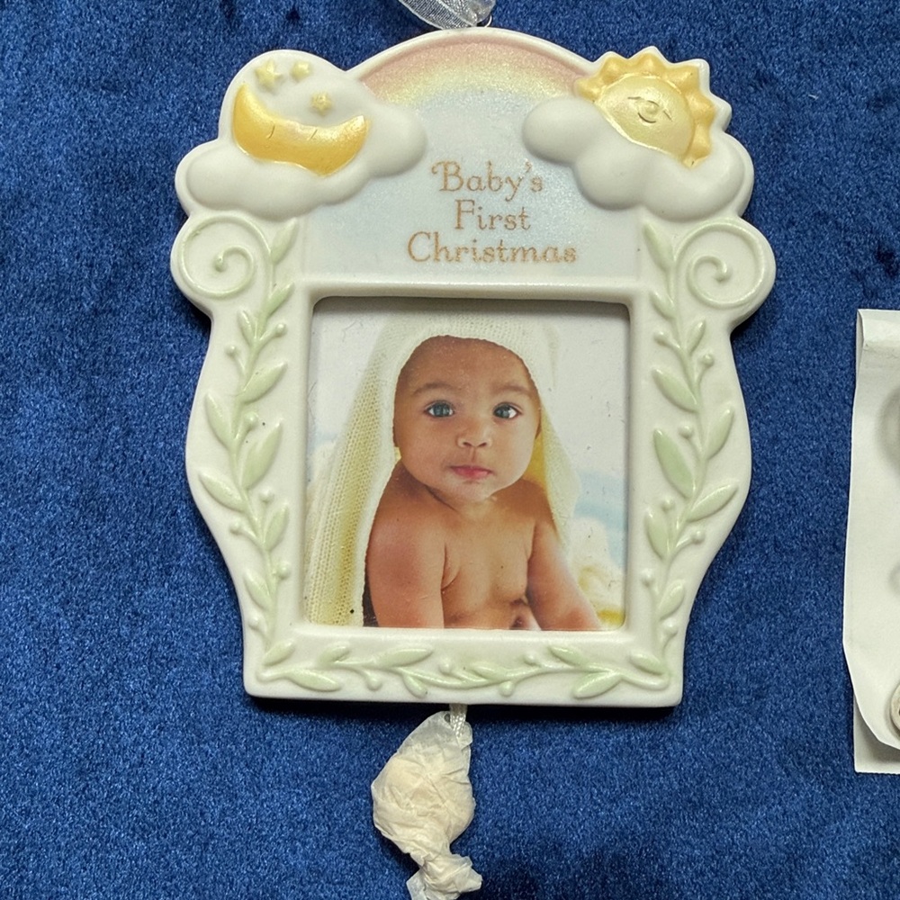 TWO Baby's First Christmas Ornaments one “leaded” glass - Picture 2 of 11